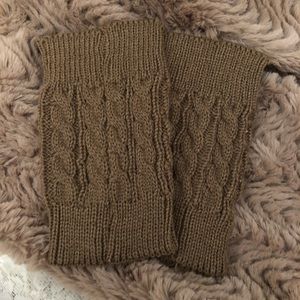 BOOT TOPPERS by Lucky Love BROWN Boot Cuffs Cozy Cable Knit NEW